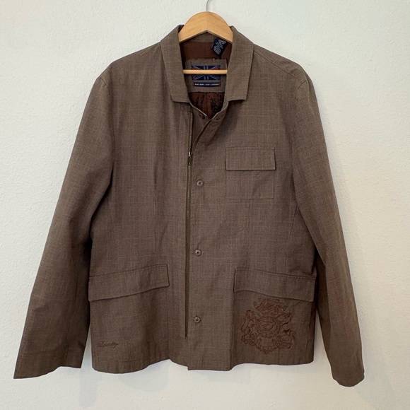 English Laundry Gray Brown Glen Plaid Men's Jacket Size XL Academia Office Work - Picture 1 of 16